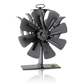 HUELLAS Fireplace Stove Fan, Echo Drive Fan, Energy Saving, 8 Silent Blades, Heat Supply, For Fireplaces, Wood Burning Furnaces, Gas Stoves, Pellet Stoves, Alpaca Stoves, Air Circulation, Heating