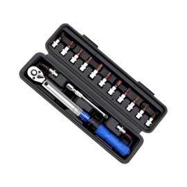 Yunova 3/8" Torque Wrench Set 2-24Nm, 16pcs Adjustable Bike Torque Wrench Kit with Hex Bits, Cr-V Steel, Dual Scale Nm/lb-ft, for Bicycle Repair, Car, Motorbike, DIY Maintenance