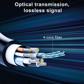 8K Long DP Fiber Optic Cable 82Feet/25m, 8K@60Hz, 4K@144Hz, 32.4Gbps Displayport 1.4 Cable, Gold Plated Connector, Slim and Flexible Cord, Support HBR3, DSC 1.2, HDR10, 3D Visual Effects, VR Headset