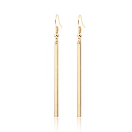 Long Vertical Bar Drop Dangle Earrings 18K Gold Plated Earrings Minimal Bar Earrings Dainty Geometric jewelry for Women