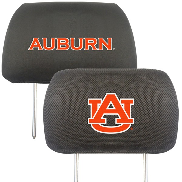 FANMATS 12558 Auburn Tigers Embroidered Head Rest Cover Set - 2 Pieces