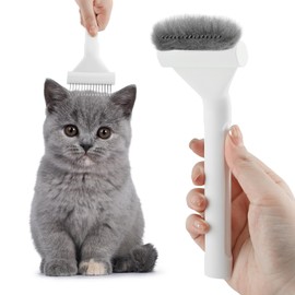 Cat Brush, Pet Hair Removal Tool, Lightweight Deshedding Dog Brush,Cat Brushes for Indoor Cats,Dematting Comb for Dogs Cats,Remove Loose Hair,Pet Grooming Undercoat Rake(White)