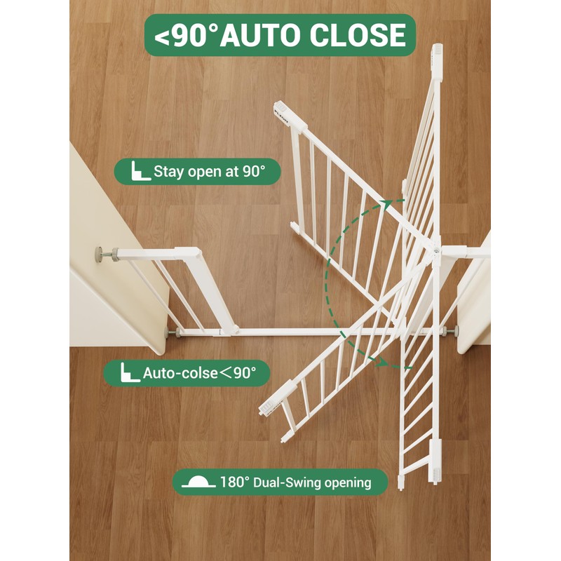 PLZOIT Baby Gate for Stairs, 30'' Tall, 29.5-40.5" Wide Dog