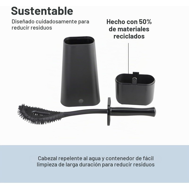 Cepillo para inodoro Casabella 8500401 inteligente con cerdas de silicona