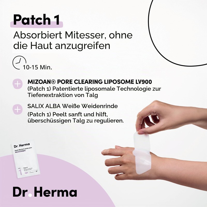 Dr. Herma 2-Step Nose Plasters Against Blackheads - Hydrocolloid Acne