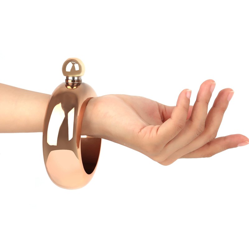TOPTIE Bracelet Flask present for Women with Funnel, 3.5 oz