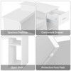 Topeakmart Small White Computer Desk with Drawers and Printer Shelves,