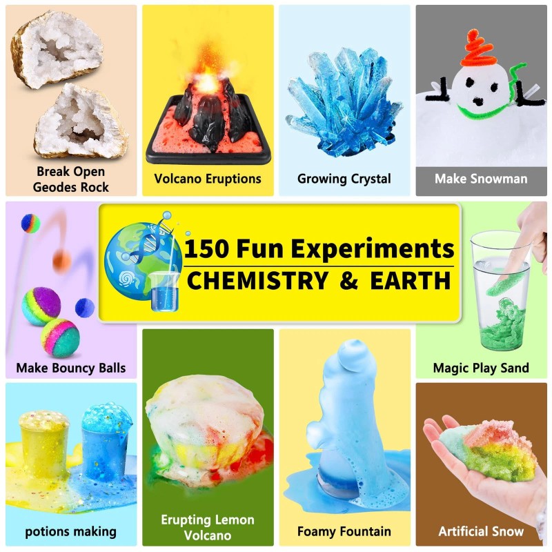 UNGLINGA 150 Experiments Science Kits for Kids Boys Girls, S.T.E.M