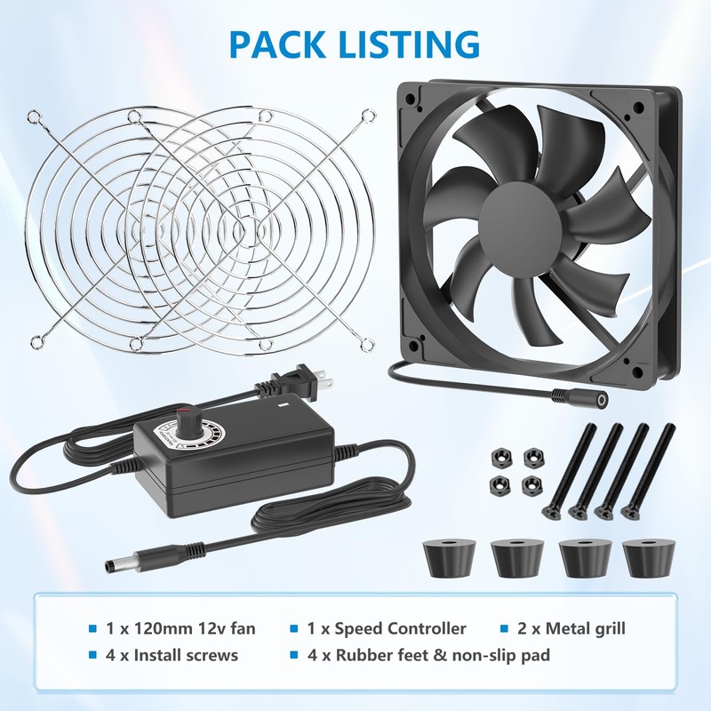 IP67 Waterproof Small 12V Variable Speed Computer Fan with AC