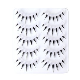 False Eyelashes, Cosplay Makeup, Short Eyelashes, Top Eyelashes, Popular, Handmade False Eyelashes, Actress Eyelashes, 5 Pairs (M13)