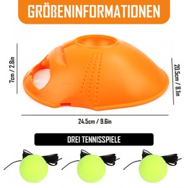 Feirdhoo Self-Study Exercise Tennis Trainer - Tennis Trainer Baseboard Set Including 3 Rebound Balls, Solo Training Tennis Ball with Cord, Replacement Twist Ball for Beginners, Children and Adults