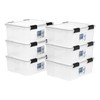 IRIS USA WeatherPro 31 Qt Storage Bins with Lids, 6