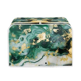 JEOCODY Marble Toaster Oven Covers for Kitchen Polyester Fabric Quilted Toaster Appliance Dust-proof Cover for Small Appliance Dust Cover and Fingerprint Protection