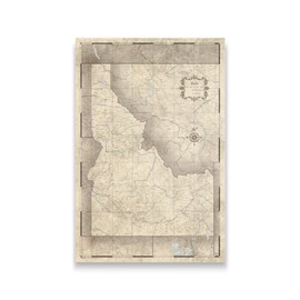 Push Pin Idaho Map Board - With Push Pins to Mark Idaho Travels - Handmade in Ohio, USA - Design: Rustic Vintage