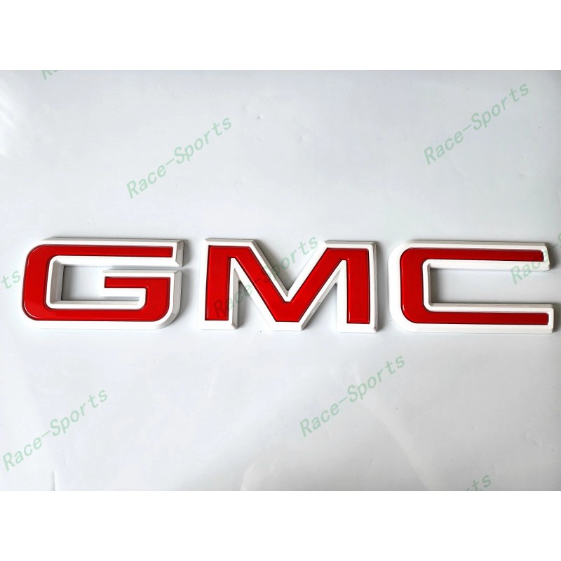 Auto GMC Rear Tailgate White Red GMC Emblem GMC Sierra