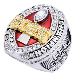 2025 Fantasy Football Championship Ring Award Prize Trophy Sports Winner FFL Champion Ring With Box (size 12 with free box)