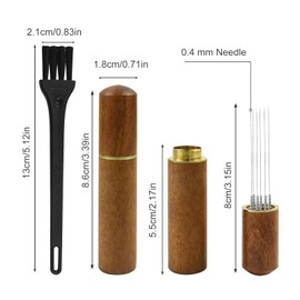 Espresso Coffee Stirrer, Wdt Distribution Tool Espresso Stirrer Needle Coffee Stirrer Tool Wdt Tool Espresso with Stand Coffee Grounds Needle Distributor with Brush for Espresso Stirring Distribution