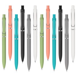 deegtran Retractable Black Ink Pens, Aesthetic Cute Gel Click Pens with No Smear & Bleed Fine Point Ink, Smooth Note Taking Journaling Pens for School Office Gift, 12 Count Pack