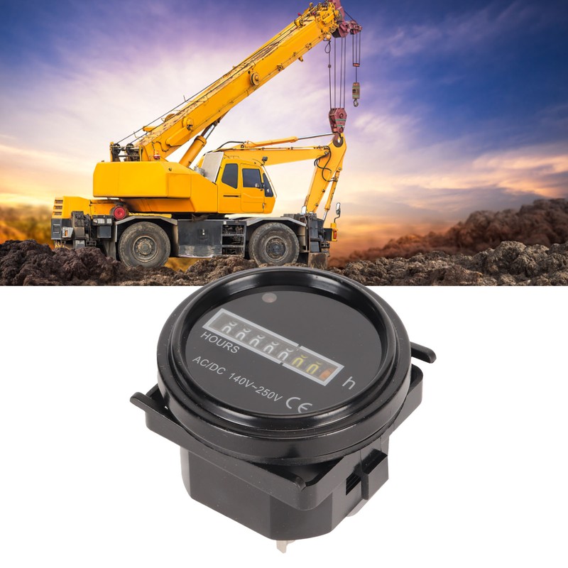 Round Hour Meter Professional High Accuracy 140‑ AC DC Mechanical