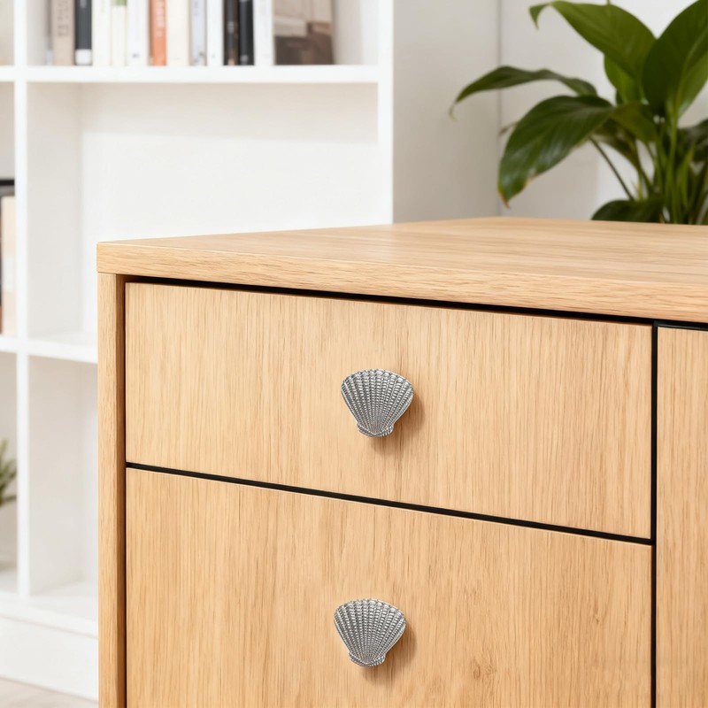 LD-YUNJIA Seashell Drawer Pulls Handles,Coastal Drawer Knobs for Wardrobe Cupboard