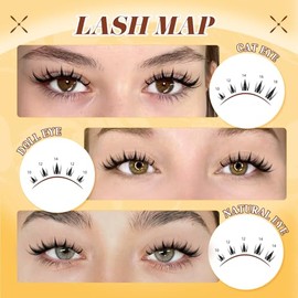 QUEWEL Fairy Pestañas Postizas Kit Wispy Band Pestañas 120PCS Pestañas con Pegamento y Sellador para Lashes, Look Natural con Banda Delgada. Fácil de 