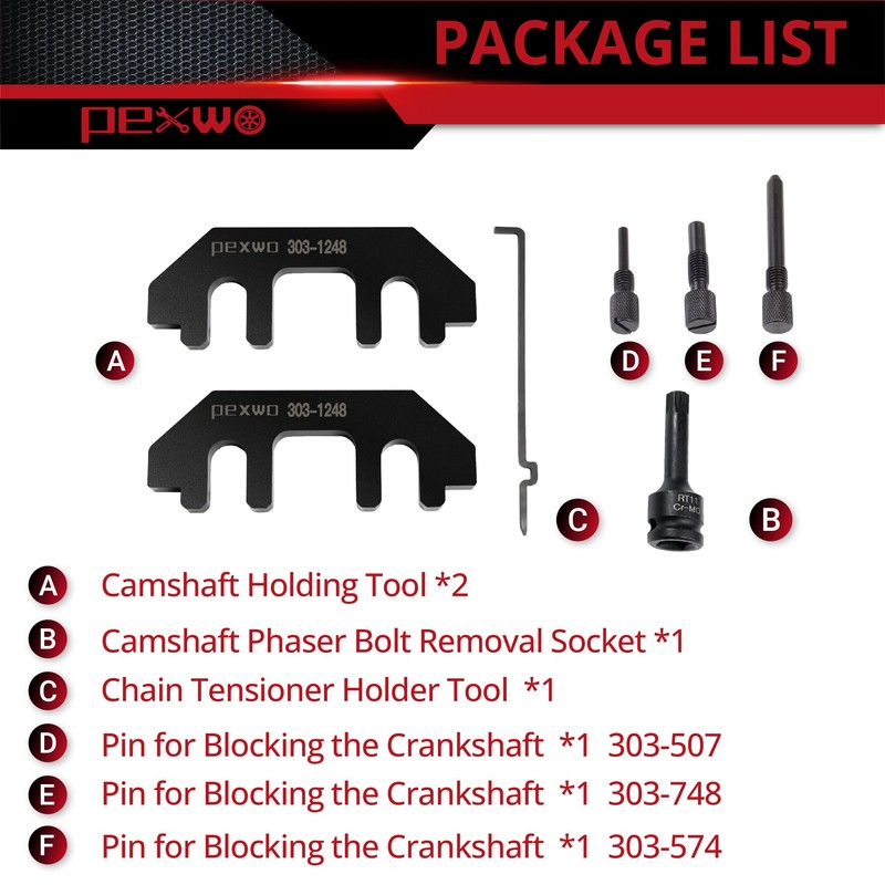 pexwo 303-1248 Camshaft Holding Tool -Timing Tool Kit- for Ford