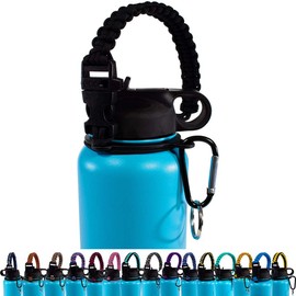 Paracord Planet Paracord Water Bottle Handle – Sturdy Paracord Carrier for 12oz to 64oz with Safety Ring and Carabiner