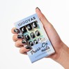 Black Press on Nails Short Square Fake Nails 24Pcs Cat