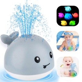 ZHENDUO Baby Bath Toys, Light Up Bath Toys, Sprinkler Bathtub Toys for Toddlers Infant Kids Boys, Automatic Spray Water Bath Toy, Pool Bathroom Baby Toy