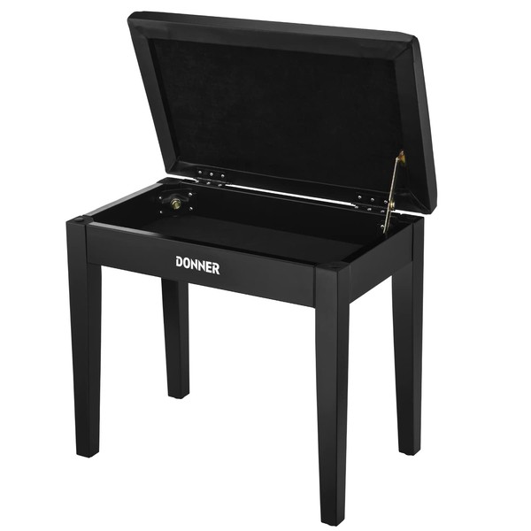 Donner Piano Bench with Storage, Solid Wood Keyboard Bench Piano
