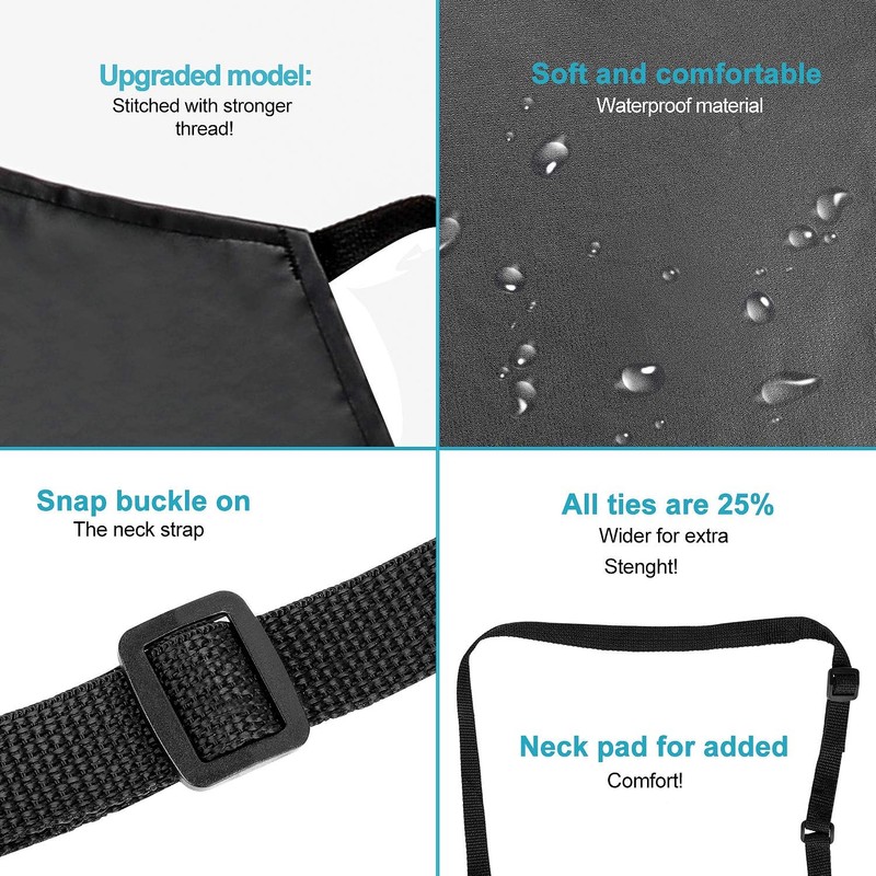2 Pack Waterproof Rubber Vinyl Apron 40 Inch Chef Aprons