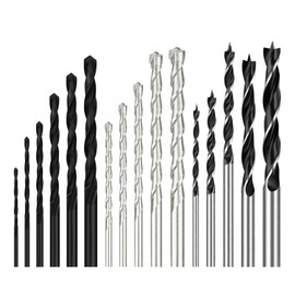 Drill Bit Set for Drill Drivers,HSS Steel,Carbon Steel,Alloy Drill Bits-5/64 to 3/8" for Plastics, Wood, Drywall-16pcs