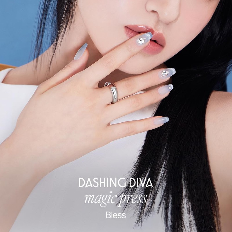 DASHING DIVA Magic Press Breath Nail Tips, 30 Tips, Magic