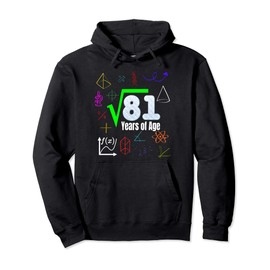 Square Root of 81 Kids Vintage 9th Birthday for 9 Year Old Pullover Hoodie