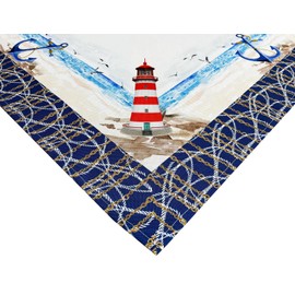 Lighthouse Table Cloth 75 x 75 cm Easy-Care Tablecloth for Kitchen, Garden, Balcony etc.