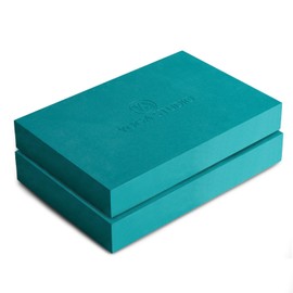 Yoga Studio Yoga Block 30cm x 20cm x 5cm Non-Slip EVA Block Twin Pack Lightweight Exercise Accessories (Teal)