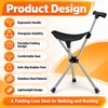 2-in-1 Folding Cane Chair for Walking and Resting – Portable