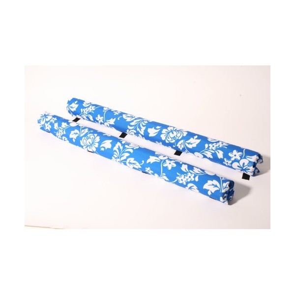 Vitamin Blue 36" Roof Rack Pads Blue Floral - Non Logo (MADE in U.S.A.) REGULAR PADS