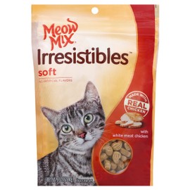 Meow Mix Irresistibles Soft Cat Treats with Real White Meat Chicken, 6.5 oz