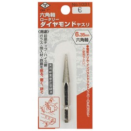 DIA-T Hexagonal Shaft Rotary Diamond File #6 Cone Length #1031-6