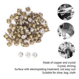 100 Pieces 10 mm Rhinestone Rivets Cloth Cap Crystal Inlay Round Rivets Punk DIY for Leather Clothing Shoes Bags