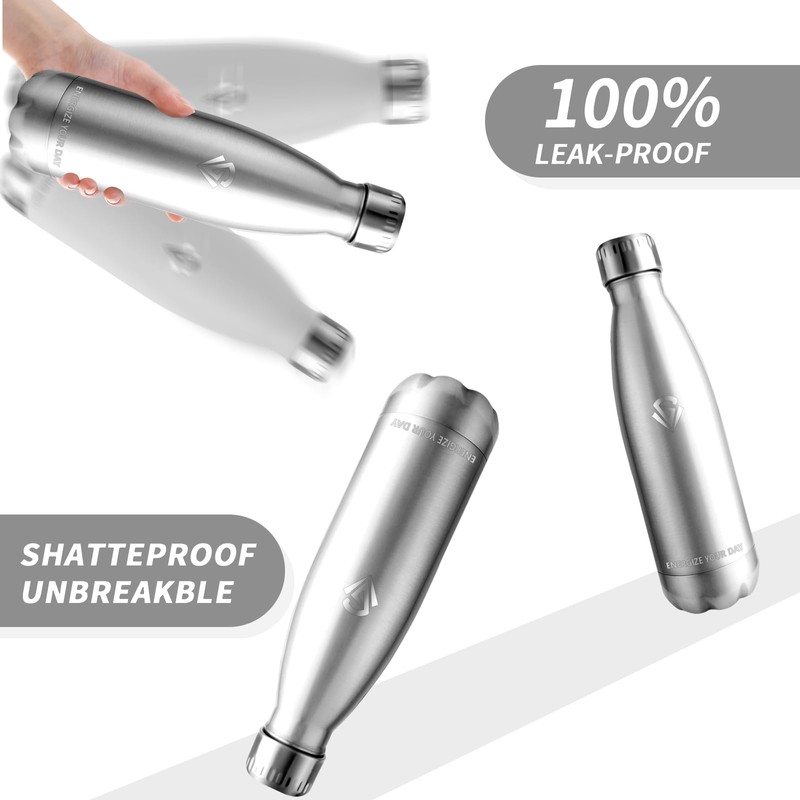Vikastar Thermos Flask, 0.5 L Leak-Proof, Stainless Steel, BPA-Free, Drinking