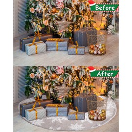 TIDEVAN Large Christmas Tree Skirts, 122 cm Christmas Tree Blanket, Round Plush Christmas Tree Blanket, Thick Knitted Double-Sided Christmas Tree Blanket, Home Christmas Party Christmas Tree