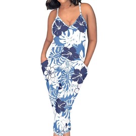 Hdjxbdhsv Couples Hawaiian Matching Outfits Couple Matching Hawaiian Luau Aloha Shirt Hawaiian Luau V Neck Jumpsuit