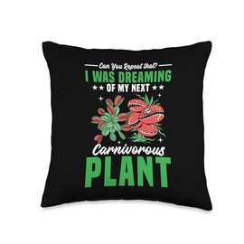 Venus Fly Trap Botanical Gardening Exotic Carnivorous Throw Pillow