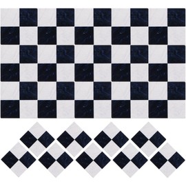 Miniature Dollhouse Flooring 36Pcs Wooden Mini Flooring Dollhouse Furniture Accessories Mini Wooden Dollhouse Floor Boards Mini House Decorations (Black and White)