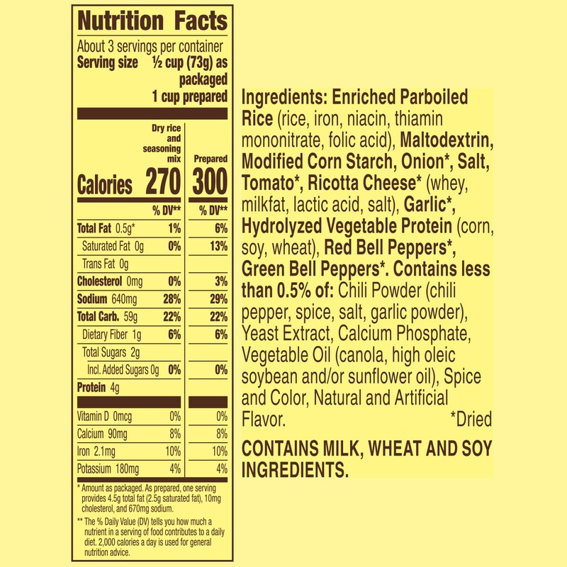 Old El Paso Cheesy Mexican Rice Mix, Side Dish, 7.6
