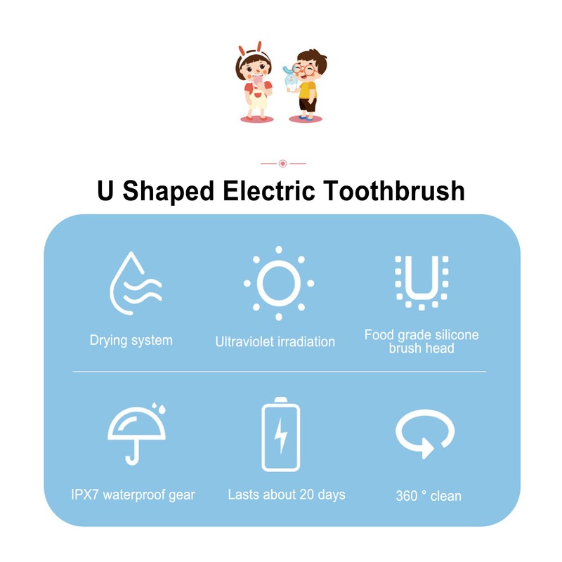 U Shaped Electric Toothbrush Smart USB Wireless Automatic Toothbrush Oral