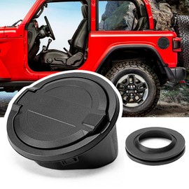 E-Gaultra Car Gas Cap Replace for 82215123AB, Fuel Filler Door Cover Suitable for Jeep 2018-2024 JL JLU, Off-Road Vehicle Fuel Tank Door Compatible with Jeep Wrangler Unlimited Sahara Rubicon