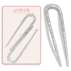 JIRIS 2PCS 3.8Inch French Hair Pins U-Shaped Pins for Women and Girls Fashion Metal Hair Pin French Twist Hair Pins for Buns, Updos,Stylish and Functional(set2-silver)
